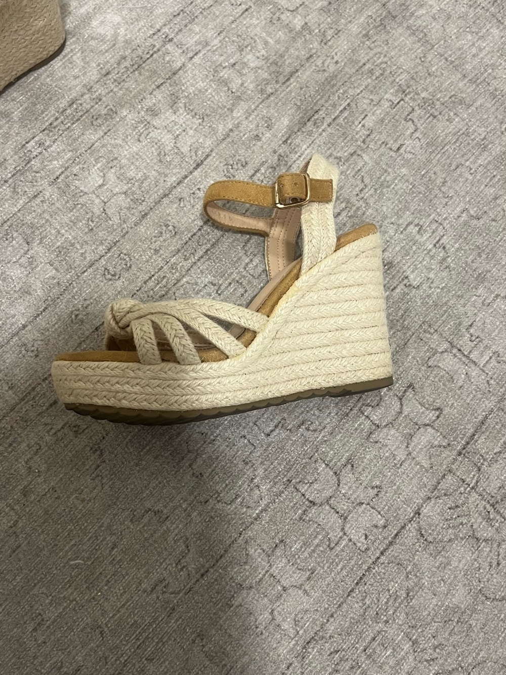 Espadrille Wedge Sandals for women straps open toe platform size 6 high heels - Picture 5 of 10